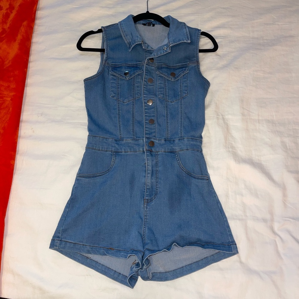 fashion nova denim romper